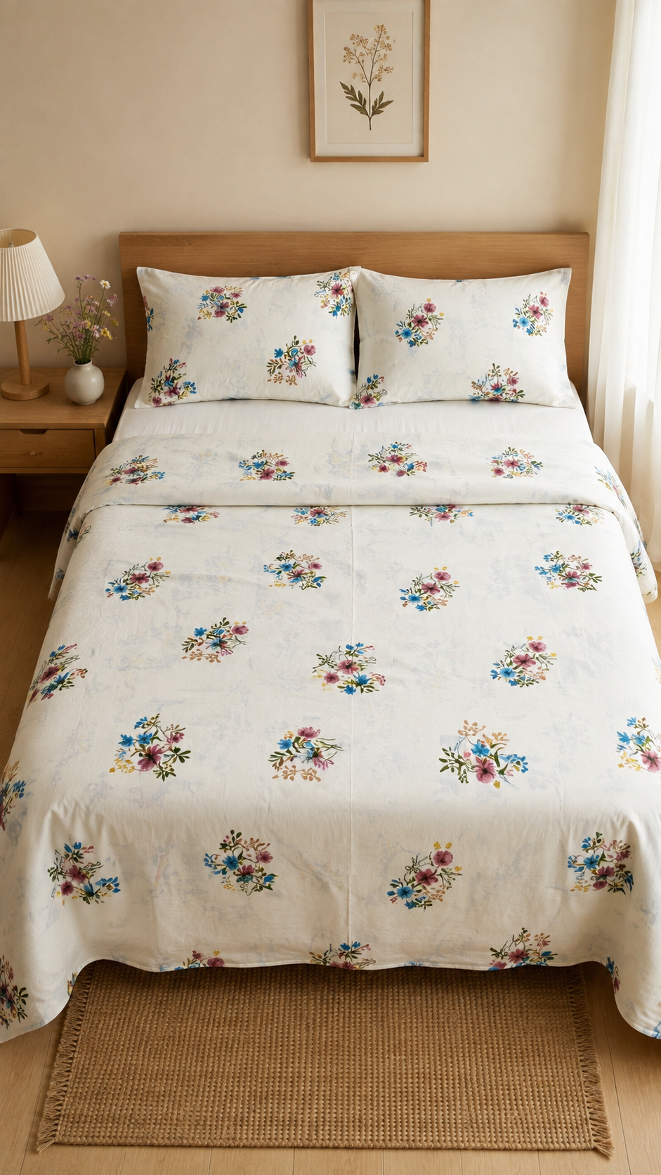 Queen size cotten blend bedsheet