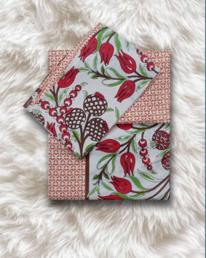 Pastel Dreams King Size Bedsheet in Pure Cotton Handloom – Peach Delight with Pillow Covers (100 x 110 inches) | Free Shipping