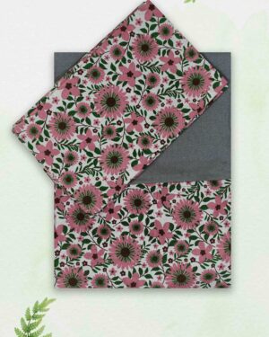 All-season handloom cotton queen bedsheet placed on bed with matching pillows