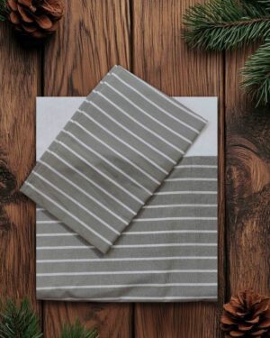 Pure cotton queen size border bedsheet with two pillow covers set of 2