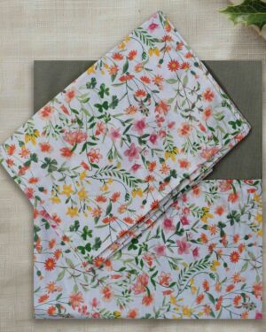 Stylish border cotton queen bedsheet