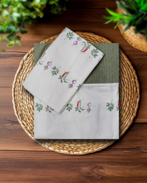 Queen size handloom cotton bedsheet 90×100 with border design