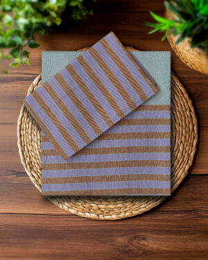 Pure handloom cotton queen size border bedsheet with two pillow covers