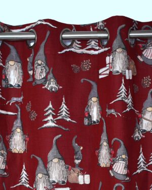 7 feet red white handloom cotton door curtain non transparent