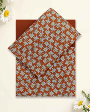 Traditional Handloom Cotton Queen Size Border Bedsheet with 2 Pillow Covers