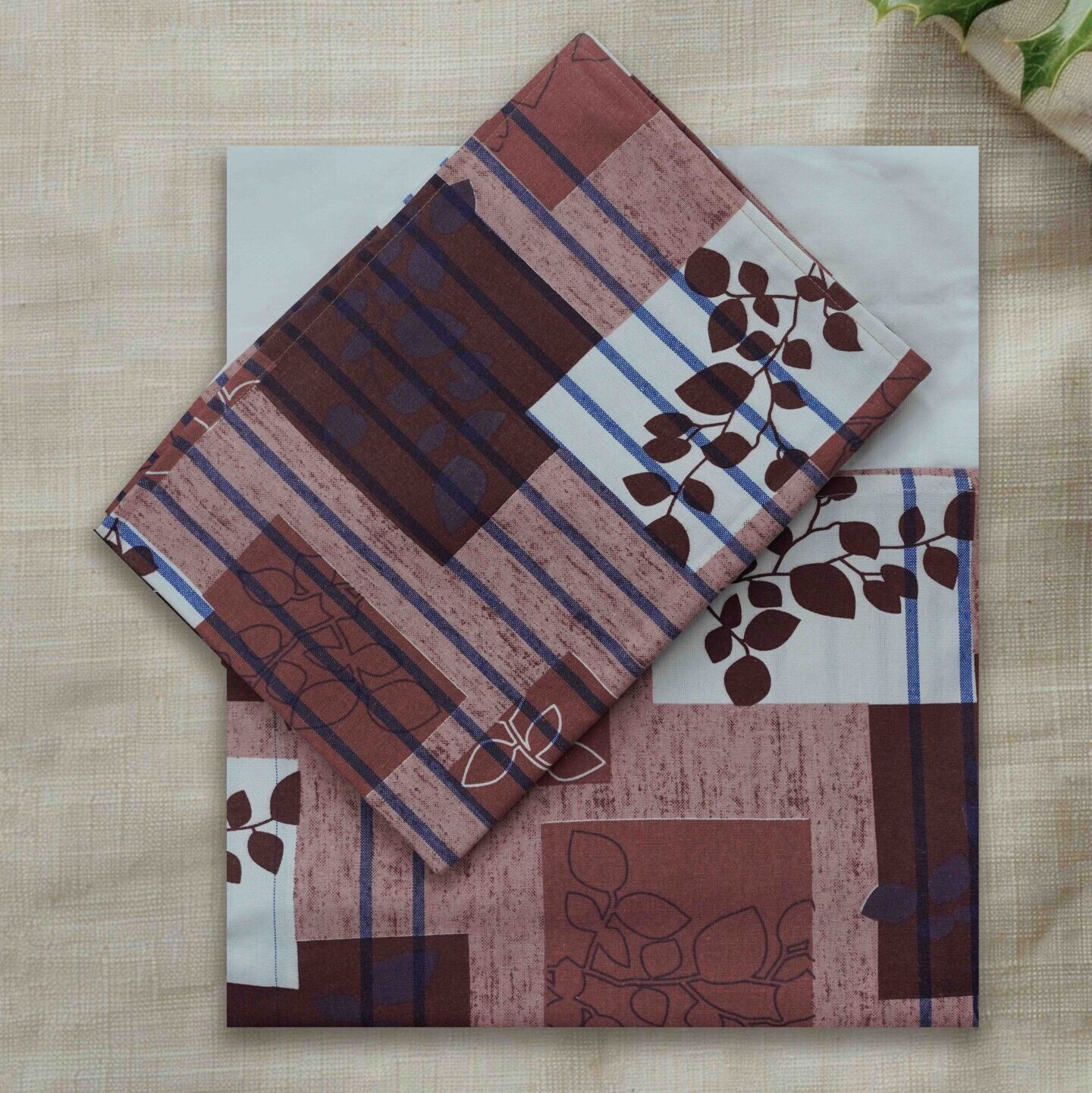 100% cotton queen size bedsheet border design with pillow covers