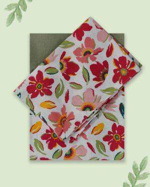 King size handloom cotton bedsheet with two pillow covers