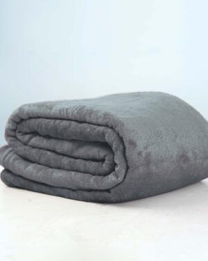 Cozy plain velvet double coat blanket