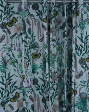 Pure handloom cotton printed curtain 7 feet non transparent window curtain