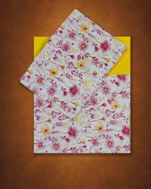 Queen size cotton bedsheet border design with two pillow covers