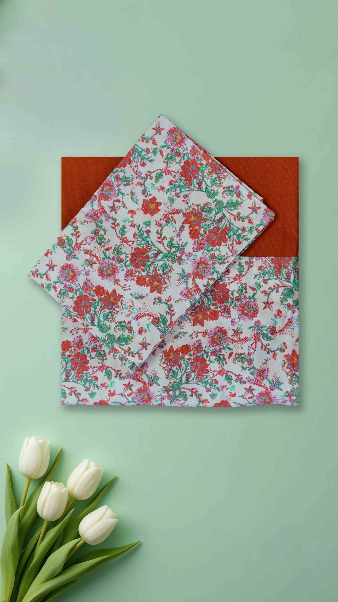 modern cotton queen bedsheet border print with pillow covers