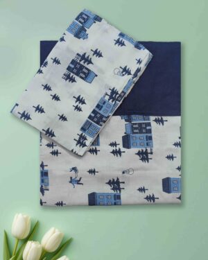 stylish cotton queen size bedsheet border pattern pillow covers